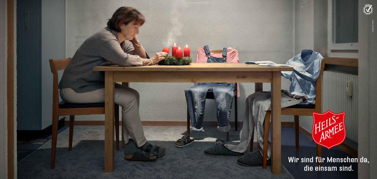 Heilsarmee Tisch Plakat